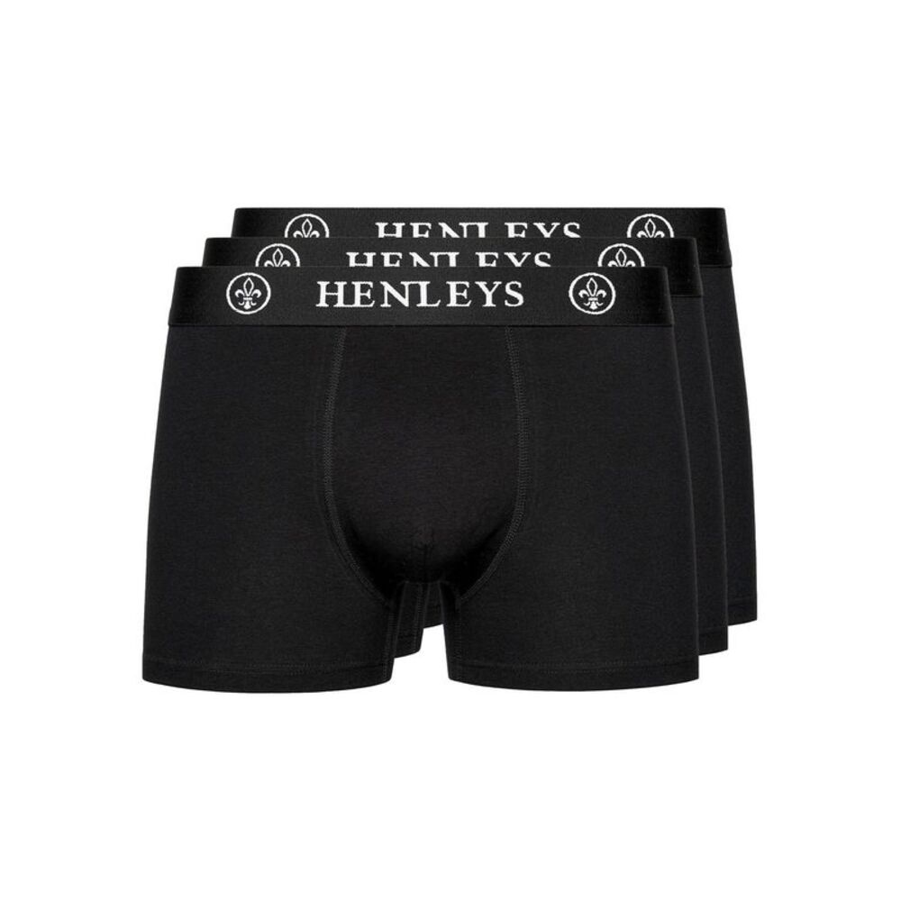 Henleys Mens McBlacken Boxer Shorts (Pack of 3) / Black